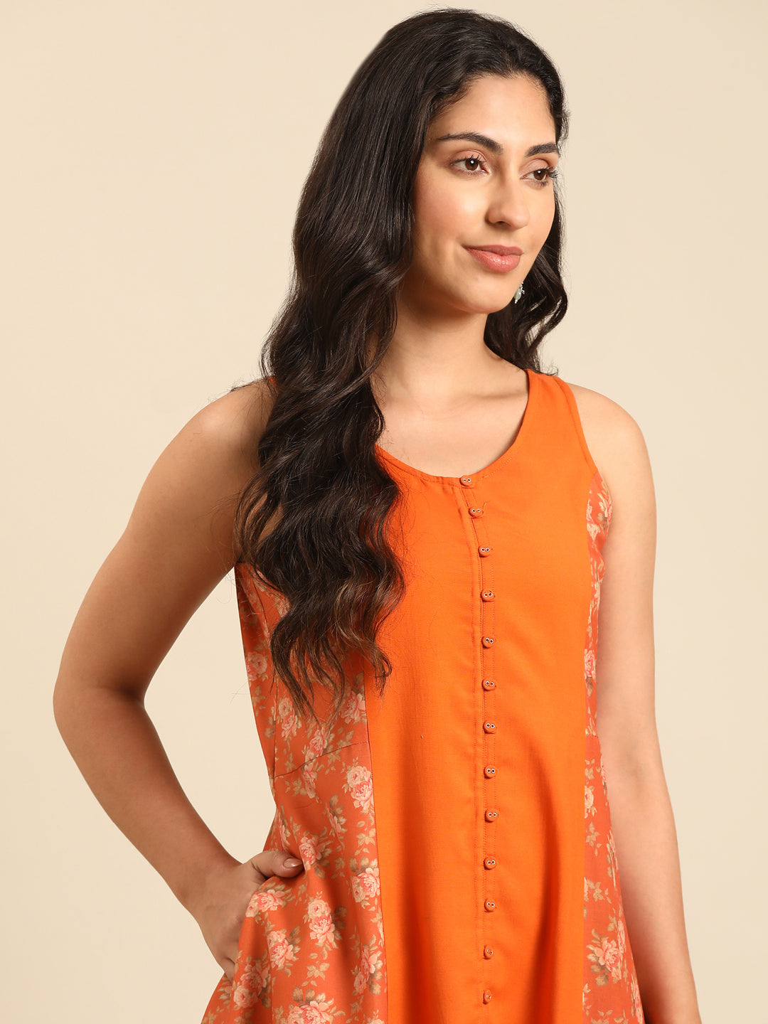 Orange Floral Kurta Pant Set – Imara