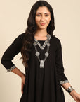 Black Monochrome Kurta