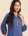 Indigo Rayon A-Line Top