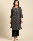 Black Staright Kurta Pant Set