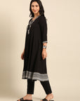 Black Monochrome Kurta