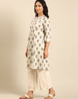 Off-White A-line Printed Kurta