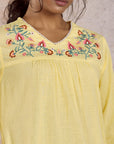 Yellow Embroidered Kurta Pant Set