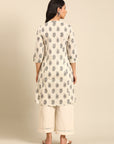 Off-White A-line Printed Kurta