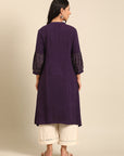 Lilac Solid Rayon A-Line Kurta