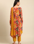 Multicolor Printed Alia Cut Kurta Set