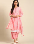 Pink Chanderi Kurta Set