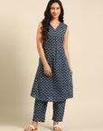 Indigo Printed Kurta Pant Set