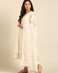 Off-white Anarkali Kurta Set