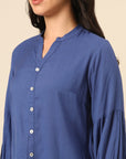 Indigo Rayon A-Line Top