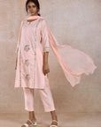 Pink Chanderi Kurta Set