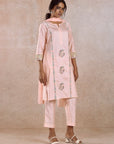 Pink Chanderi Kurta Set