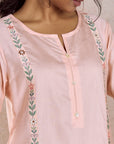 Pink Chanderi Kurta Set