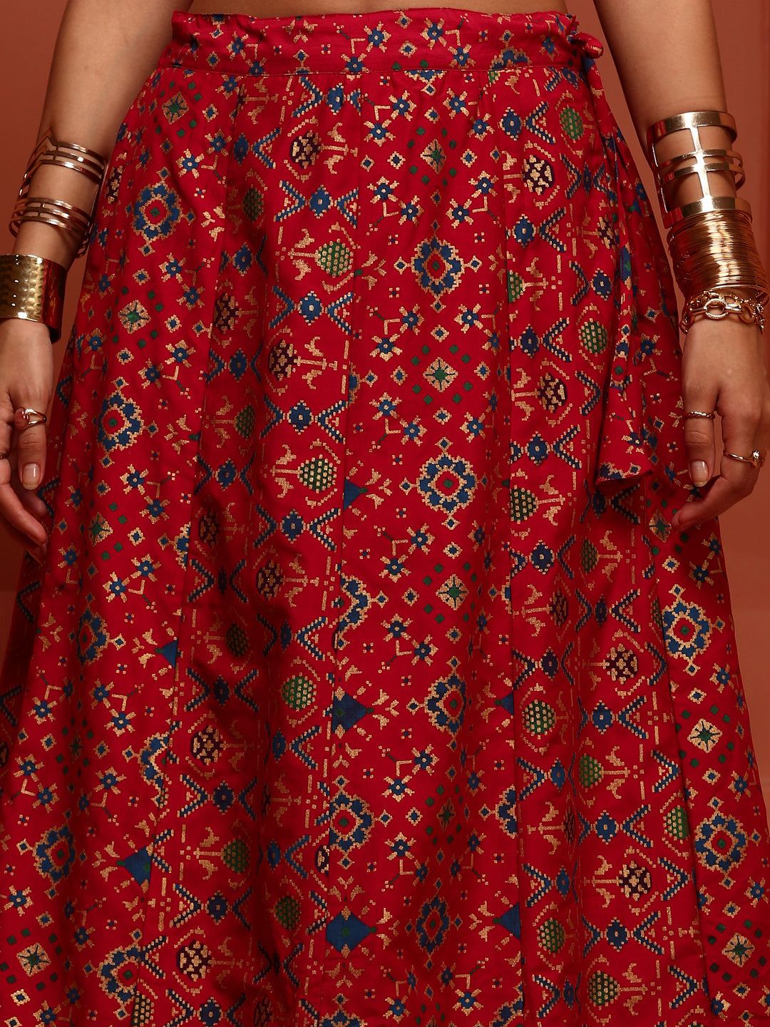 Beautiful Red Printed Lehenga Choli Set