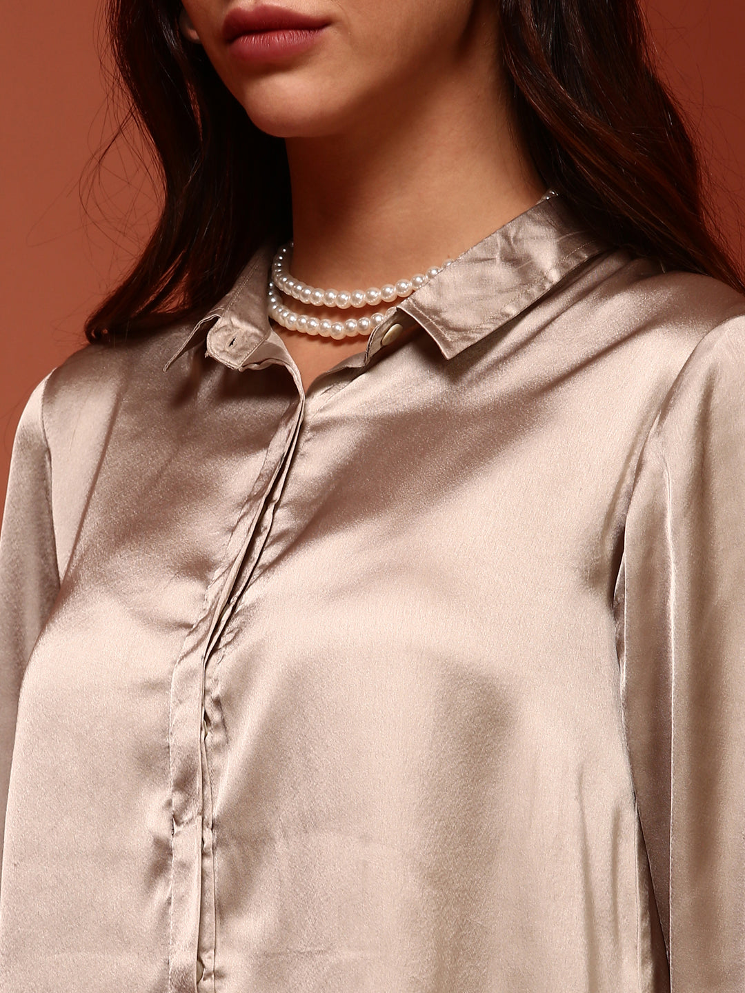 Silver Satin Shirt