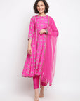 Printed Pink  Anarkali Suit