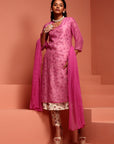 Pink Solid Kurta Set