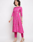 Printed Pink  Anarkali Suit