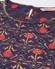 Violet Printed Kurta Dhoti Pant Set