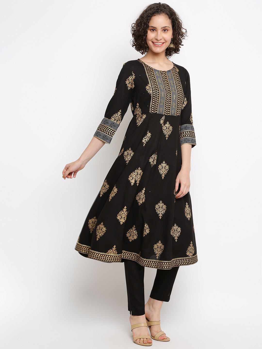 Black Brocade Kurta Set – Imara