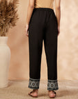 Solid Black Straight Pant