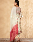 Off-White Printed Anarkali Kurta Set