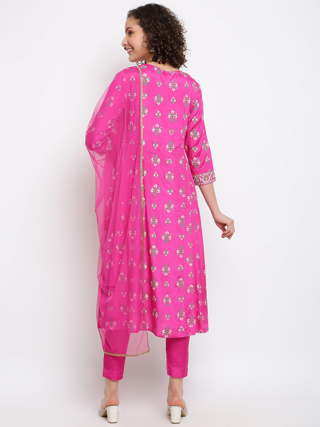 Printed Pink  Anarkali Suit