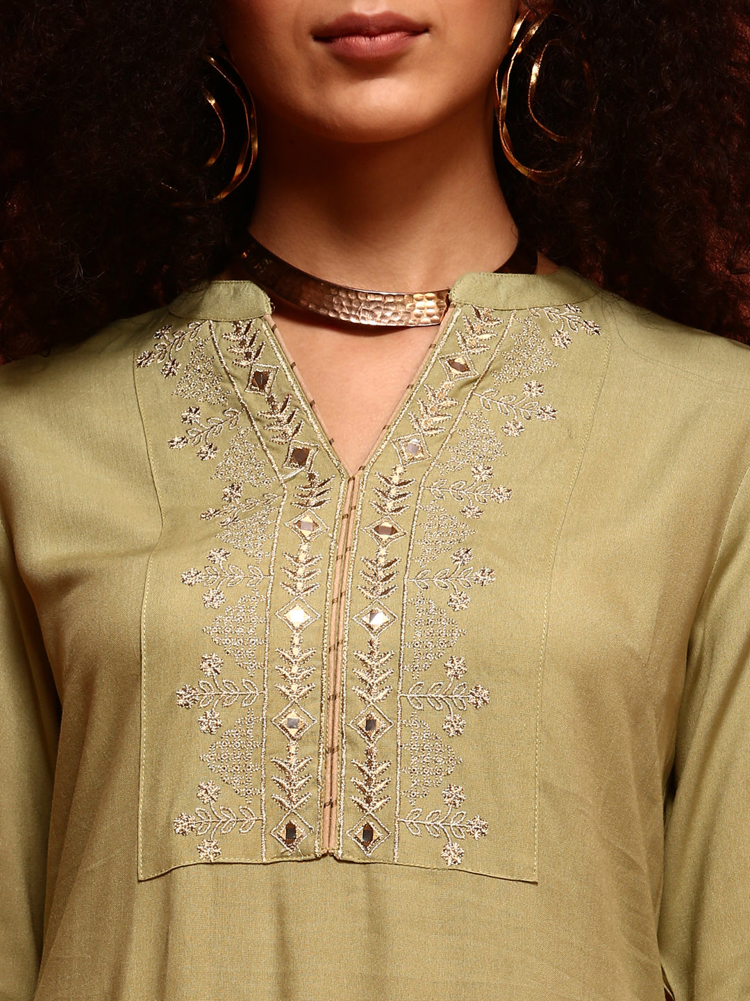 Mint Embroidered Kurta Set