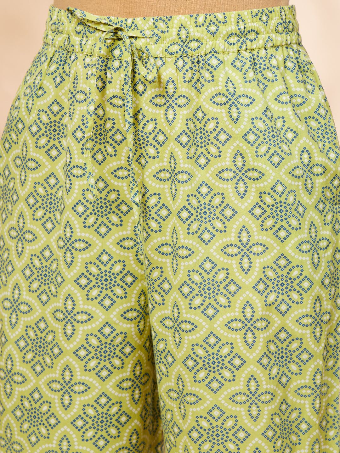 Green Printed Straight Kurta Set