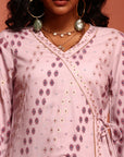 Lavender Printed A-line Kurta